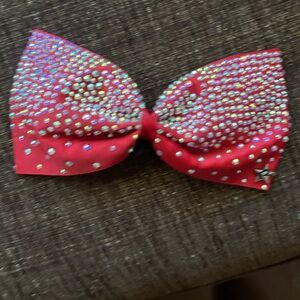 Red Rhinestone Ponytail Bow